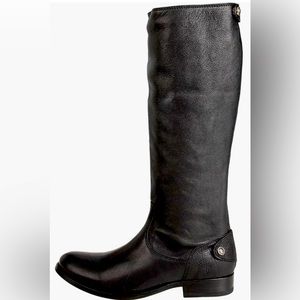 FRYE Melissa Button Back Zip Leather Riding Boots Black Sz 5 1/2 w/FRYE Dust Bag